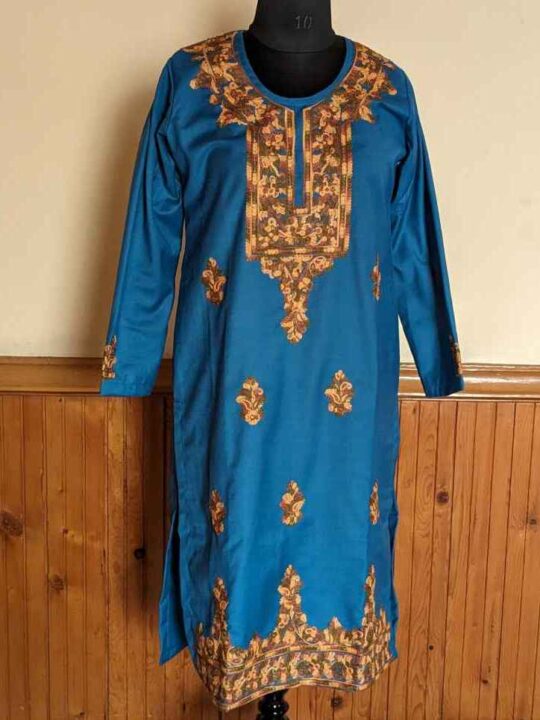 Blue Barabra Spun Kashmiri Winter Co-ord Suit Set
