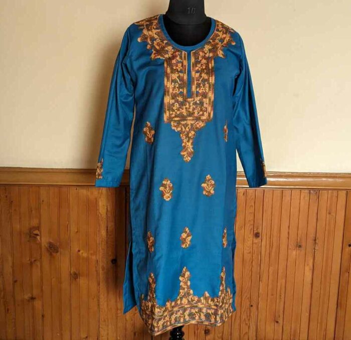 Blue Barabra Spun Kashmiri Winter Co-ord Suit Set