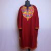 Kashmiri Phiran Dress- Daneen Maroon Poshbaag With Aari Embroidery