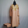 Peach Cotton Aari Kashmiri Salwar Kameez Co-ord Set