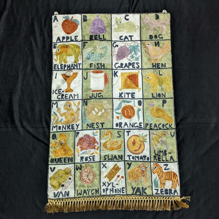 Kashmiri Hand Embroidered Alphabet Nursery Wall-Hanging