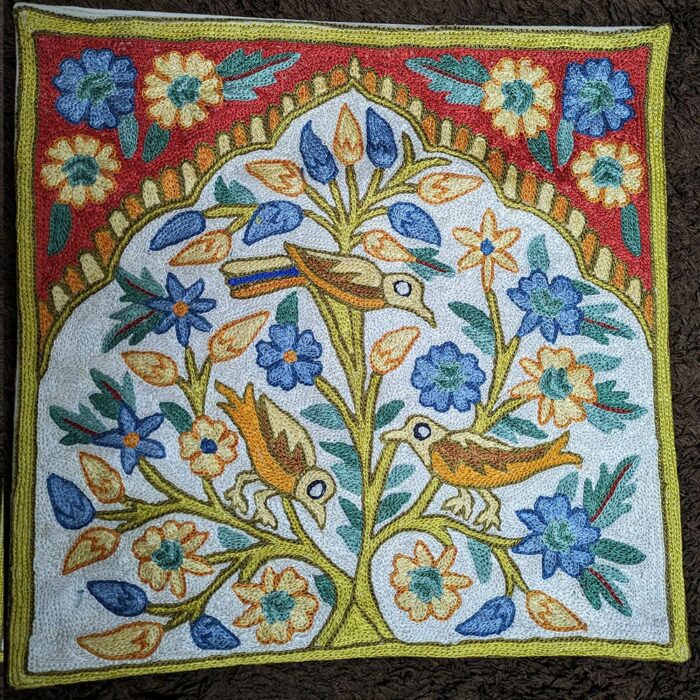 Tree of Life Chainstitch Cushion Cover 16×16 (Set of 3) - Image 2