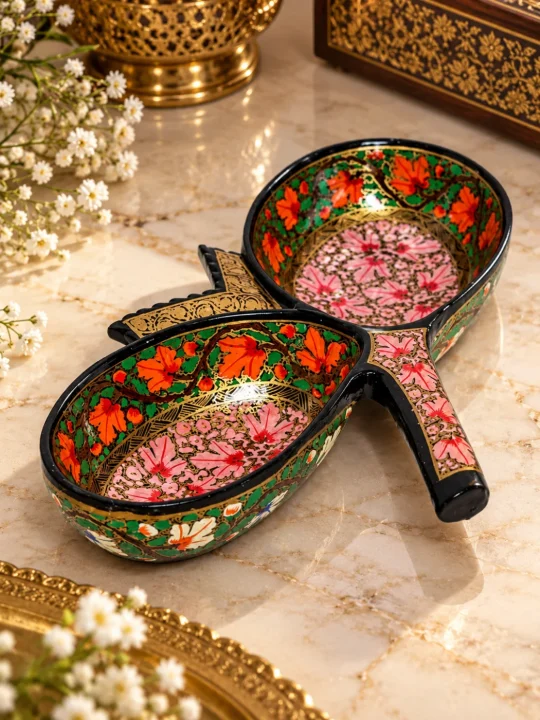 Artfull Royal Paper Mache Double Bowl