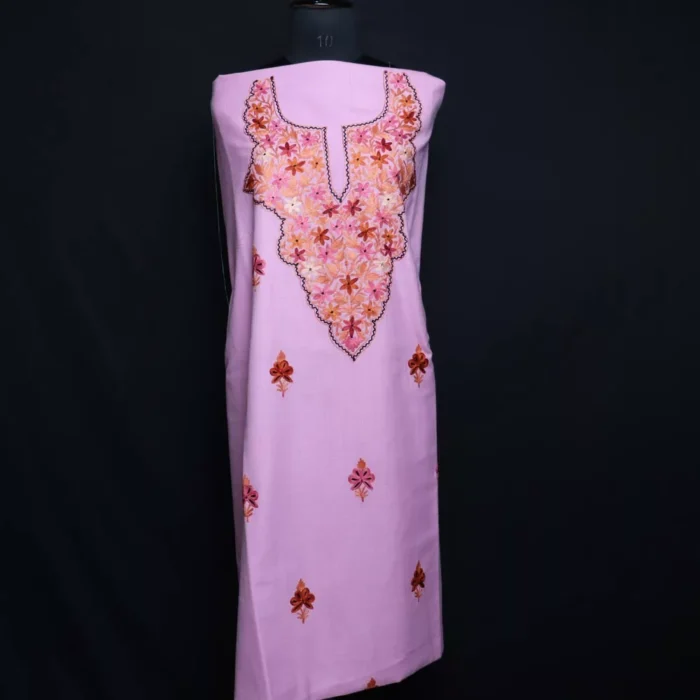 Light Purple Aari Work Kashmiri Suit - Image 2