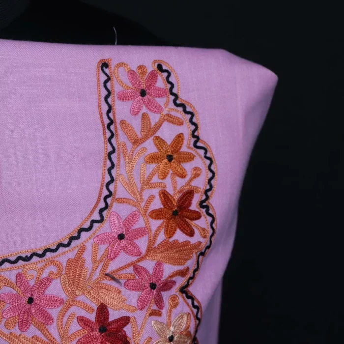 Light Purple Aari Work Kashmiri Suit - Image 3