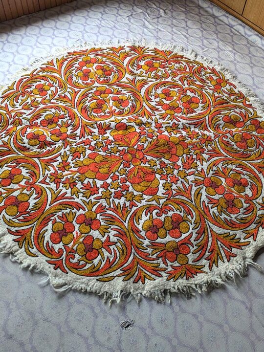 Luxurious Kashmiri Tapestry Rug - 5 feet, Pure Wool, Double Work