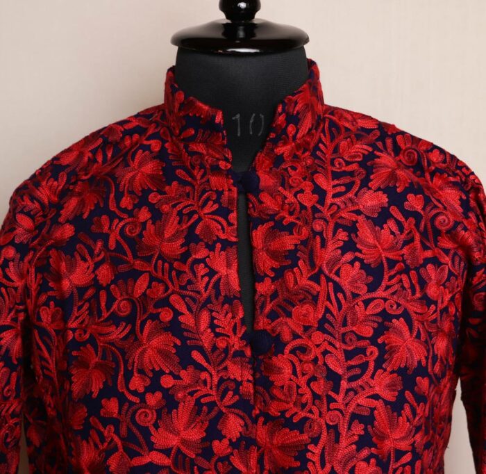 Dark Blue Aari Cashmilon Jacket - Image 2