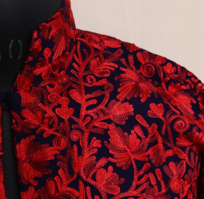 Dark Blue Aari Cashmilon Jacket - Image 3