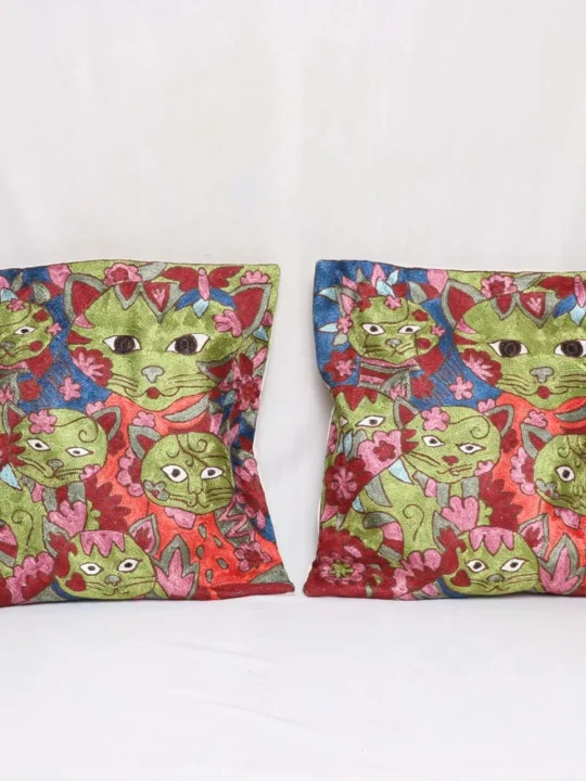 Bisht Byareo Chainstitch Cushion Cover 18×18 - Set of 2
