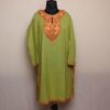 Green Summer Cotton Kurta with Kashmiri Aari Embroidery
