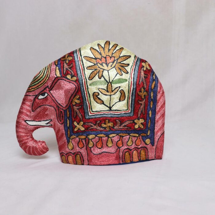 Handmade Elephant Chainstitch Quilted Tea Cozy