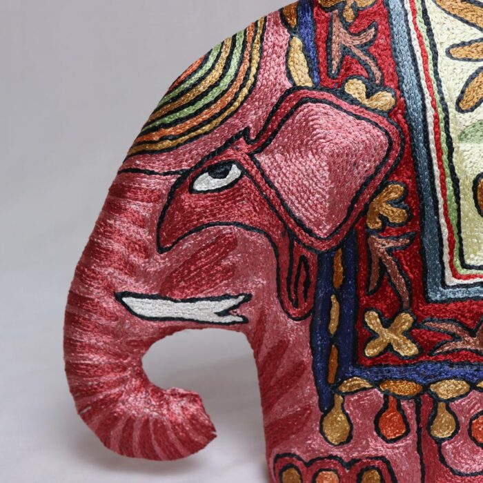 Handmade Elephant Chainstitch Quilted Tea Cozy - Image 2