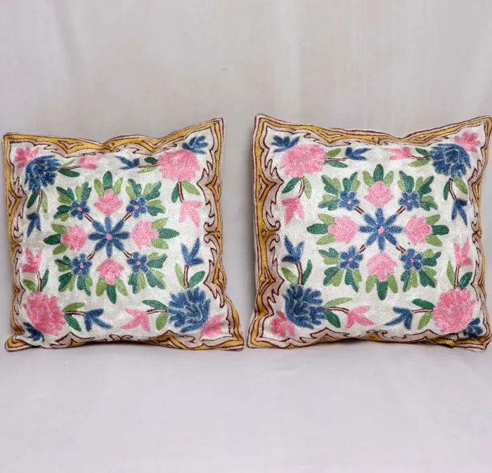 Maheen Chainstitch Cushion Cover 16×16 - Set of 2