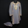 Grey Kashmiri Summer Co-ord Set with Aari Work