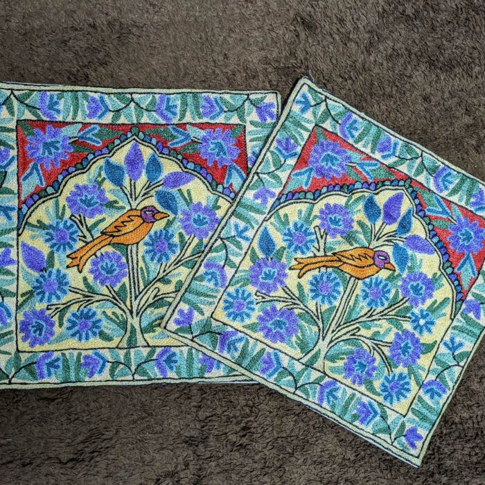 Nazneen Tree of Life Chainstitch Cushion Cover 16×16 (Pair) - Image 2