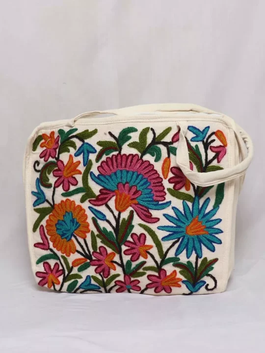 Hand Embroidered Crewel Work Kashmiri Bag