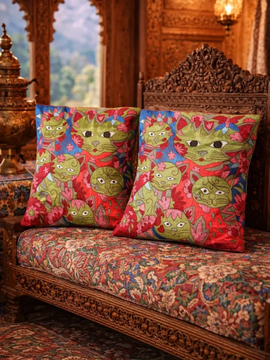 Bisht Byareo Chainstitch Cushion Cover 18×18 - Set of 2