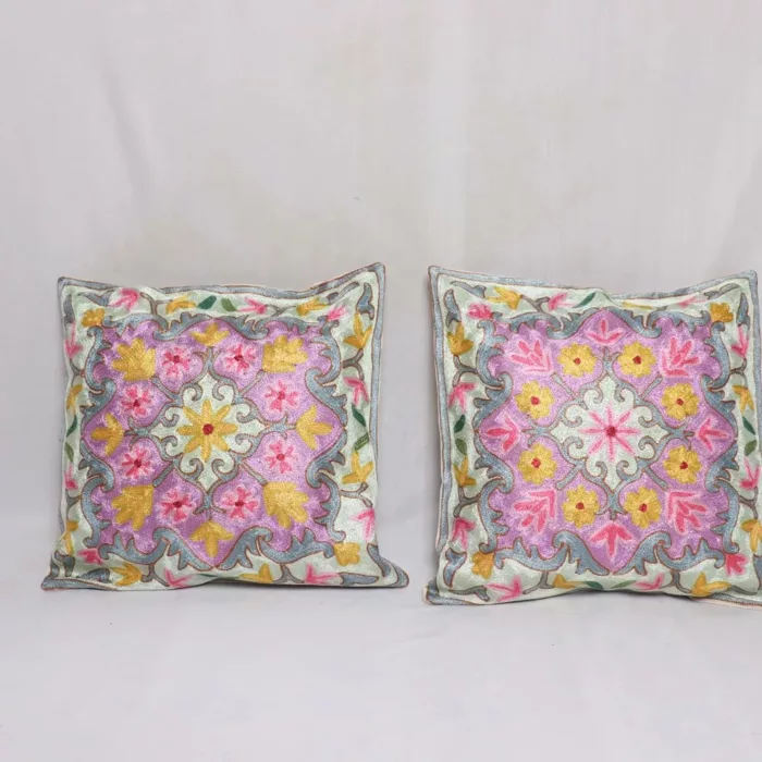 Mehram Chainstitch Cushion Cover 16×16 - Set of 2