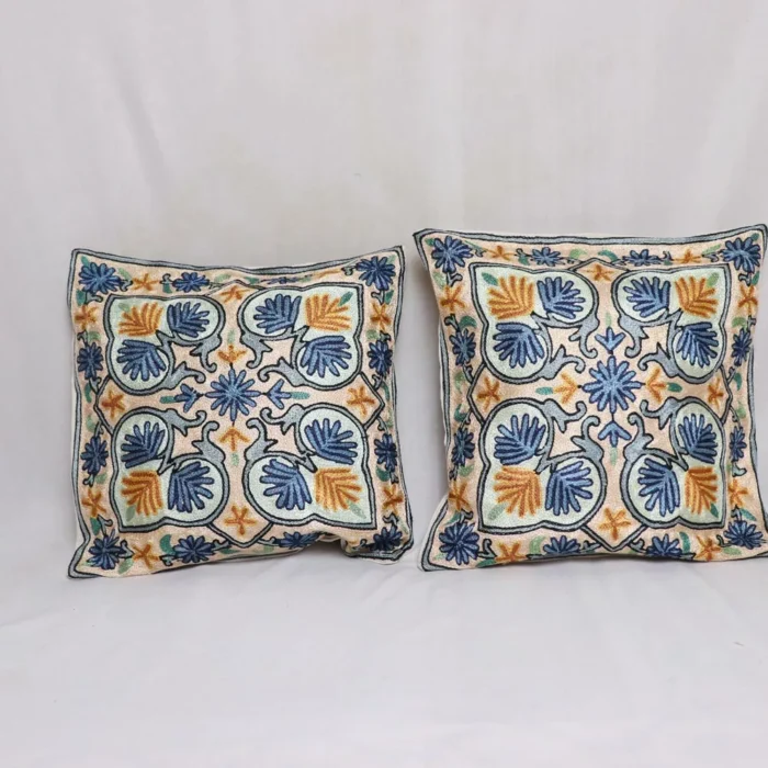 Abhshar Chainstitch Cushion Cover 16×16 - Set of 2