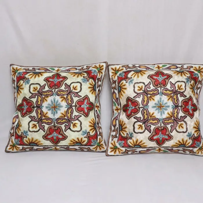 Gilkadal Chainstitch Cushion Cover 16×16 - Set of 2