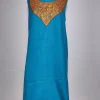 Blue Cotton Tilla Work Kashmiri Suit