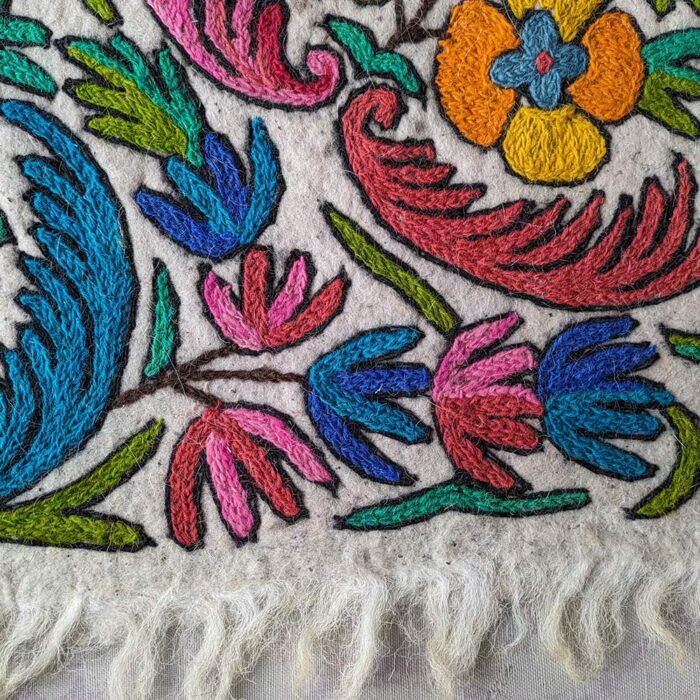 Luxury Namda Gurezi 6×4Ft Pure Wool Double Work Handmade Aari Embroidered - Image 3