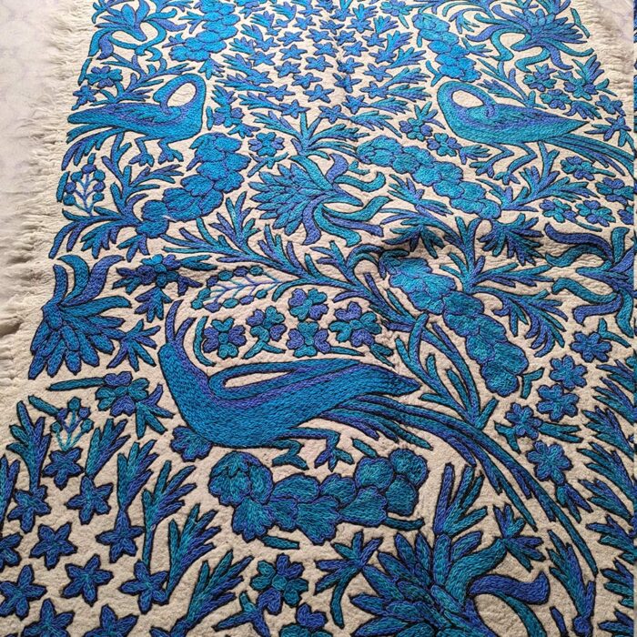 Luxury Wular 6×4Ft Pure Wool Double Work Handmade Aari Embroidered Namda - Image 3