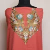 Peach Kashmiri Aari Handwork Cotton Suit
