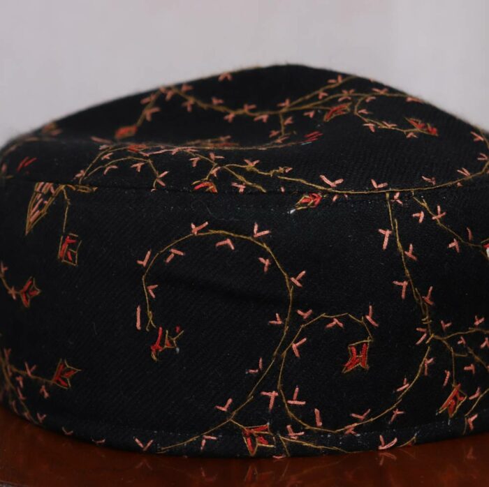 Kashmiri Sozni Cap Elegant Black Toosha - Image 3