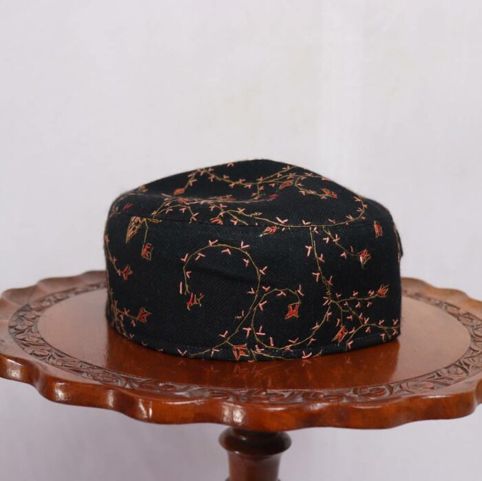 Kashmiri Sozni Cap Elegant Black Toosha
