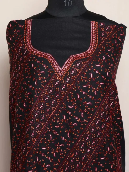 Kruhun Kashmiri Sozni Jal Handwork Cotton Suit with Dupatta