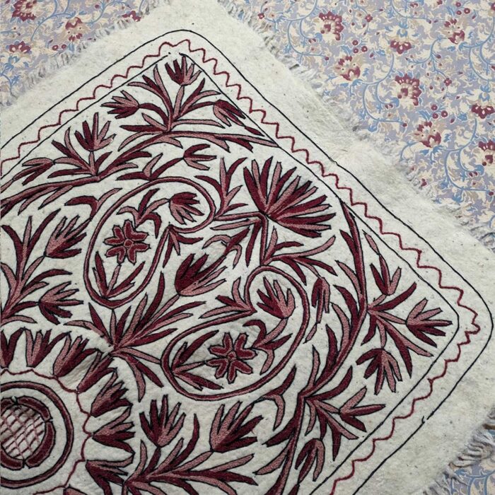 Kupwara Namda 6×4Ft Pure Wool Handmade Aari Embroidered - Image 2