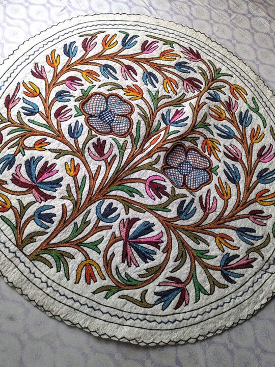 Shaista Kashmiri Tapestry Namda Rug - 4.5 feet, Pure Wool, Handmade