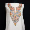 White Posh Kashmiri Aari Handwork Cotton Kameez Shalwar Suit