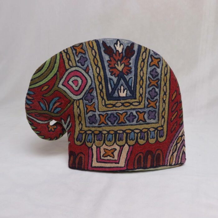 Wool Handmade Elephant Chainstitch Quilted Tea Cozy