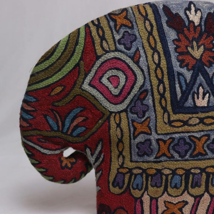 Wool Handmade Elephant Chainstitch Quilted Tea Cozy - Image 2