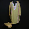 Yellow Nazneen Kashmiri Summer Co-ord Set with Aari Work