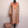Brown Shahi Kashmiri Cotton Aari Kashmiri Salwar Kameez Co-ord Set