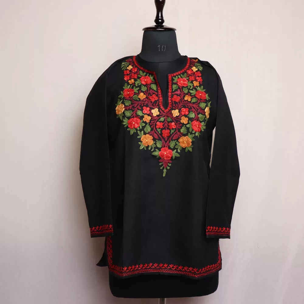 Kashmiri Kurti for Women Cotton Kurti with Embroidery Long A Line Kurtis main image 0