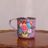 Kashmiri Purple Hand Painted Mug - Stainless Steel