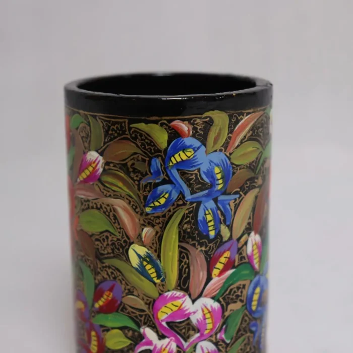 Floral Paper Mache Pen/Brush Holder - Image 3