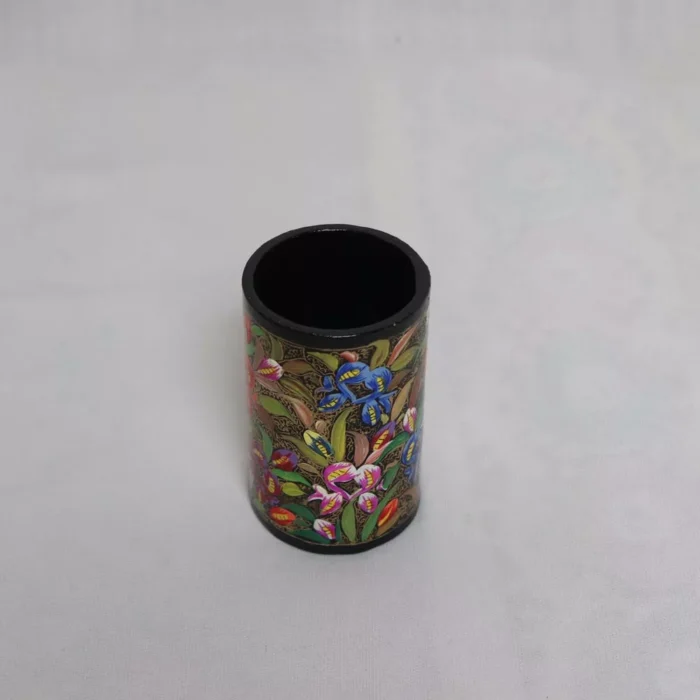 Floral Paper Mache Pen/Brush Holder - Image 2