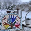 Elegent Kashmiri Handmade Namda Tea Cozy with Hand Aari Embroidery