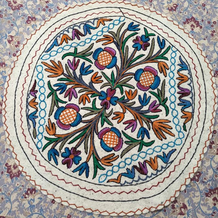 Wanposh Handmade Aari Embroidered Wool Namda 3FT