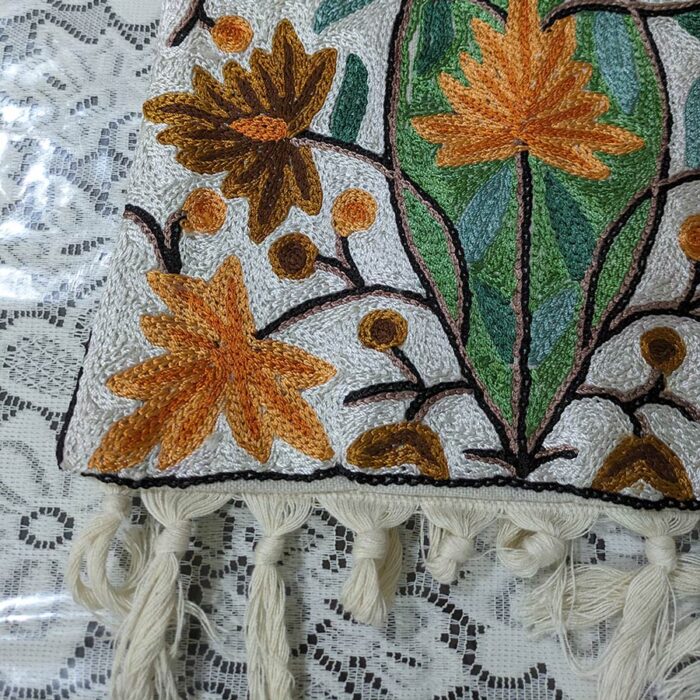 Parwaz Chainstitch Silk Handmade Runner 4×1ft - Image 3