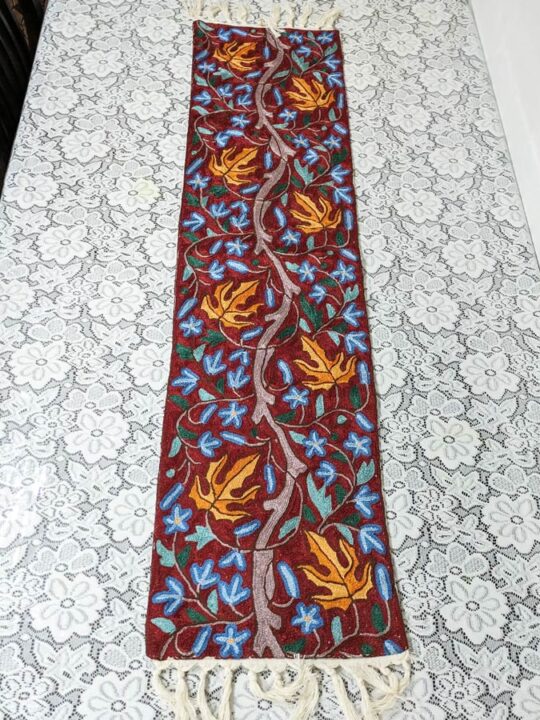 DarankShah Chainstitch Silk Handmade Runner 4×1ft