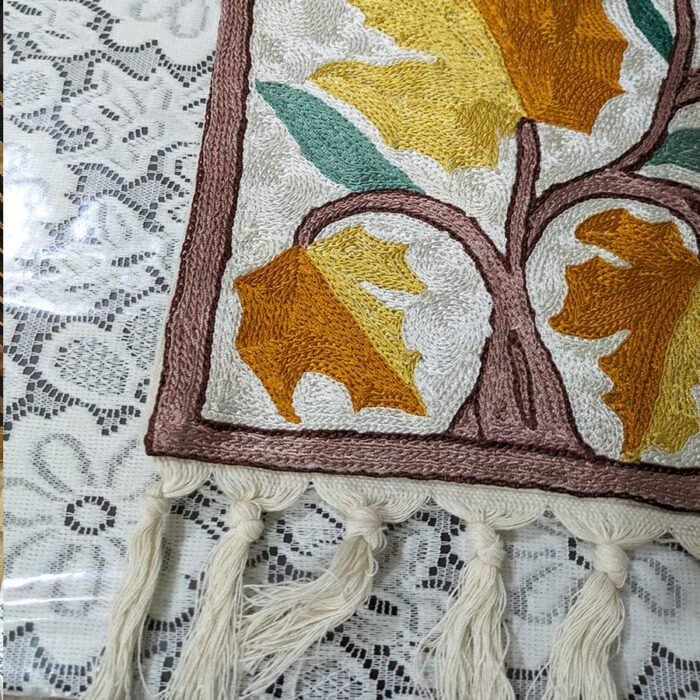 Naseem Bagh Chainstitch Silk Handmade Runner 4×1ft - Image 3