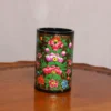 Green Floral Paper Mache Pen/Brush Holder