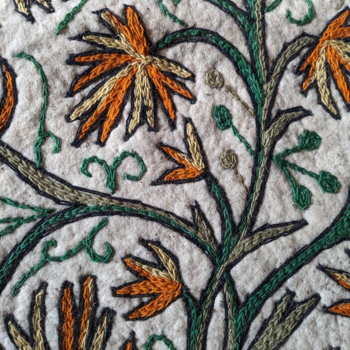 Nishat Runner Rug Namda Handmade Aari Embroidered Wool 6x2 - Image 3