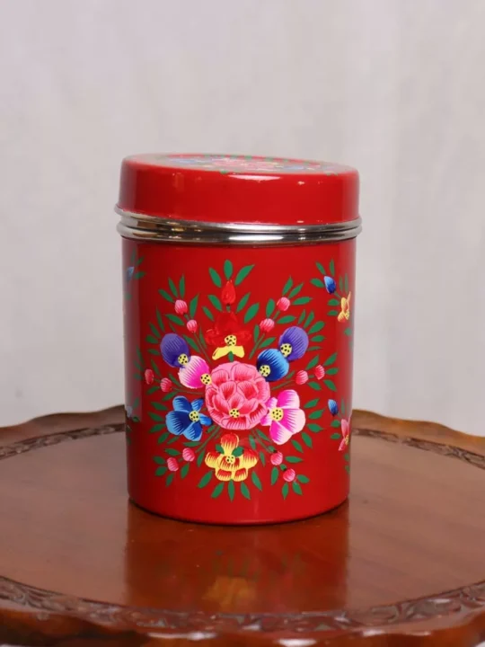 Naar Hand Painted Stainless Canister